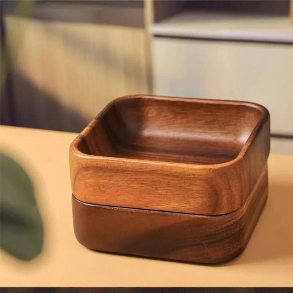 For Entertaining Dry Fruit Bowl Food Display Polished Wood Grain Tray Minimalist Design Minimalist Table Decor