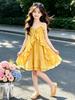 Girls' Ruffle Strappy Summer Lace Dress, 2026 New Arrivals - Princess Style Beach Vacation Dress for Middle and Older Children