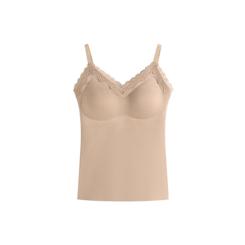 Dam Ärmlös Kasmirväst med Bröstvadd - 2025 Vinter Plus Sammet Förtjockat Baslager