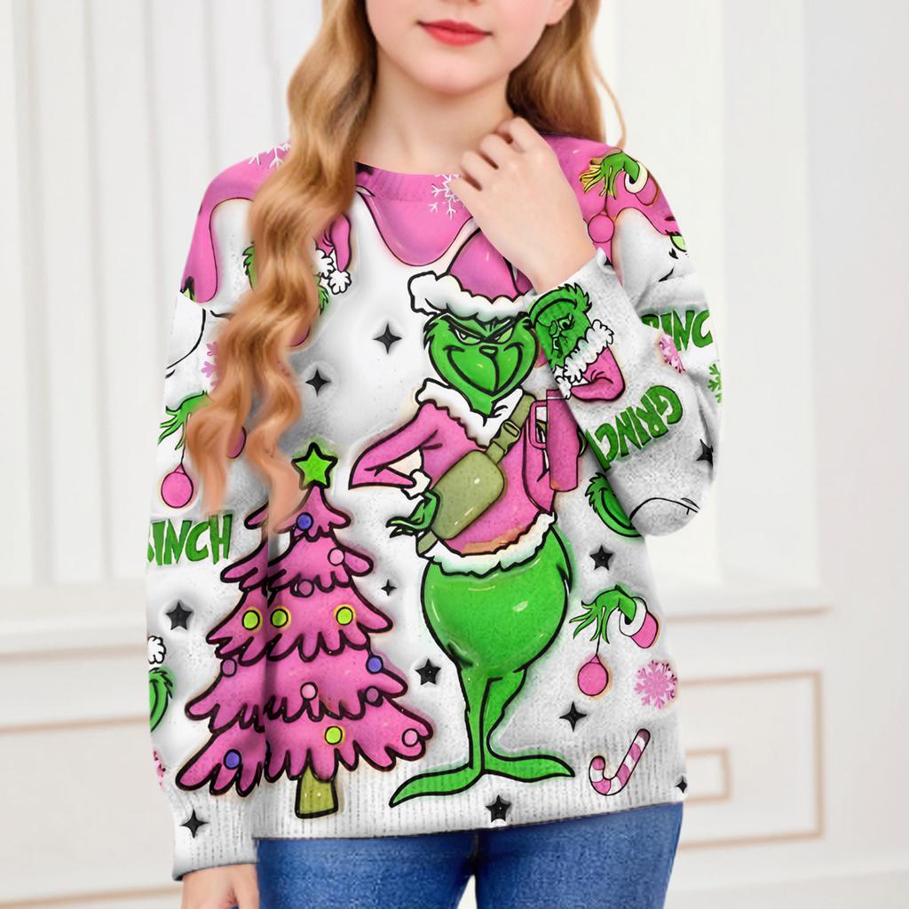 Christmas Day Sweatshirts For Children Boys And Girls Knit Sweater Cute Shirt Fall Crewneck Pullover Tops