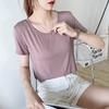Women's Crew Neck Short Sleeve Tee Slim Fit Casual Modal Fabric Basic Daily Wear Top