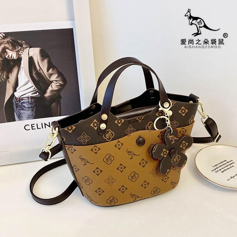 Women's bag popular shoulder bag women's new versatile texture messenger bag classic retro portable bucket bag