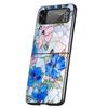 Flower marble Geometry Phone Case For Samsung Galaxy Z Flip 3 4 5 6 7 Hard Folding PC For Samsung Z Flip3 Flip4 Flip5 Cover