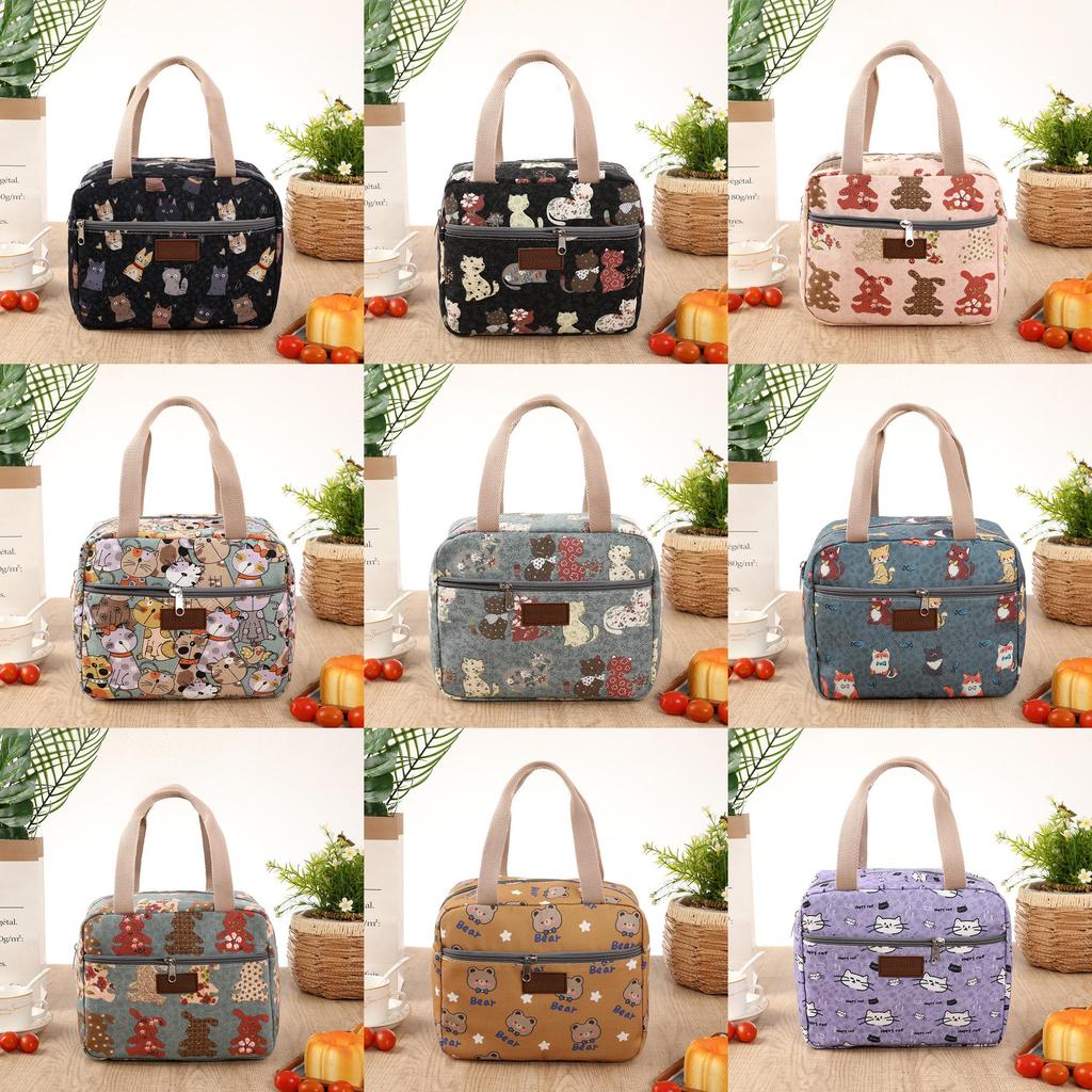 Canvas Lunch Bag For Office Workers With Thickened Handle And Style For Daily Use