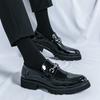 Men Loafers Street Style Classic Thick Sole Platform Height Increase Black Formal Business Wedding Dress Prom Blazers Tuxedo Party Shoes Large Size