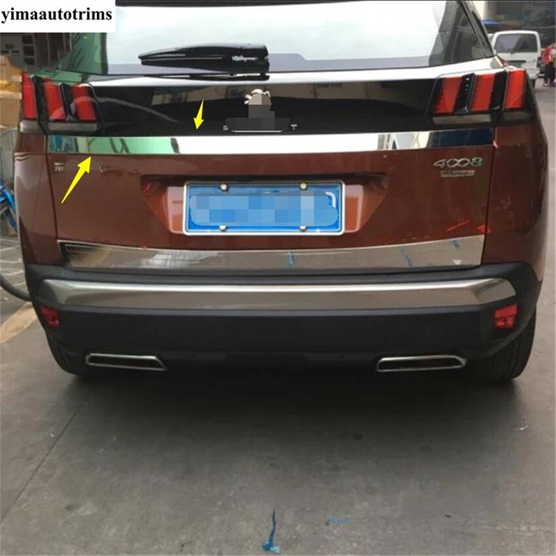 Rear Trunk Tailgate Door Molding Garnish Strip Decor Cover Trim For Peugeot 3008 3008GT 2017 - Stainless Steel Accessories