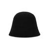 VARZAR VA Curved Oval Metal Washed Knit Bucket Hat Black