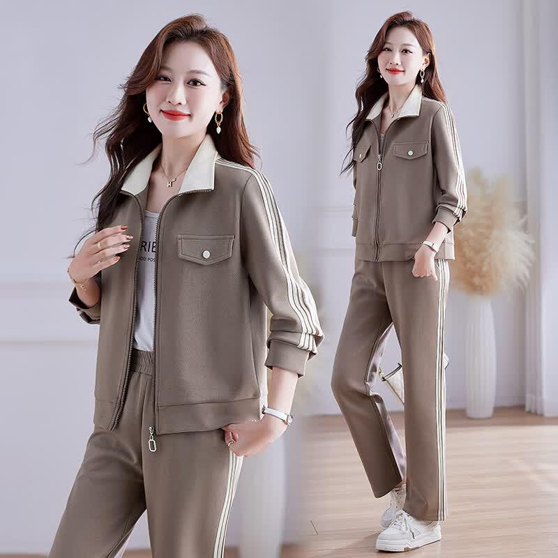 JOHLIN DREAM Women s Textured Tracksuit Set 2XL
