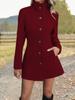 2026 European & American Women's Autumn/Winter Fashion Woolen Stand-Up Collar Coat