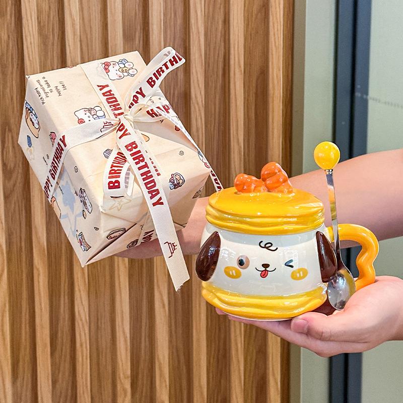 Baguette Puppy Cup Birthday Gift Ins Couple Girlfriend Coffee Water Cup Cute Ceramic Cup Gift Box