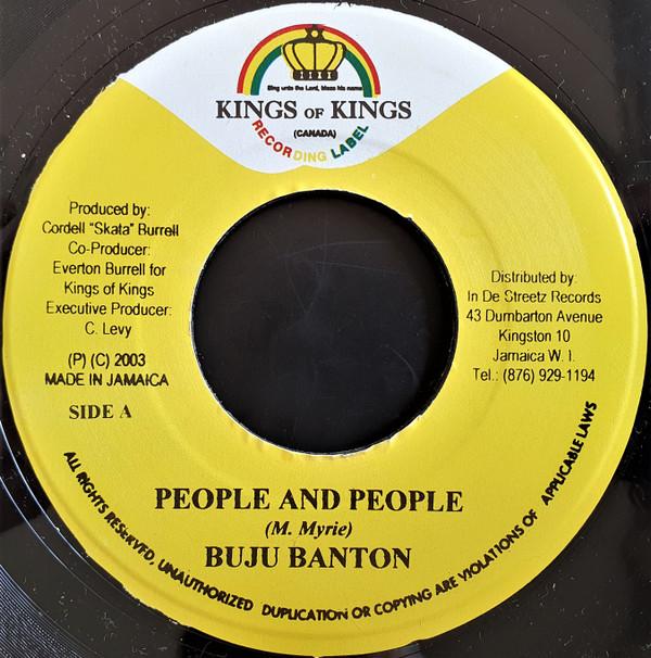 

7-дюймовая пластинка BUJU BANTON / PICKNEY - People And People / Mash Mi Head Up none Kings of Kings 2003 Ямайский регги, ска и даб Б/У