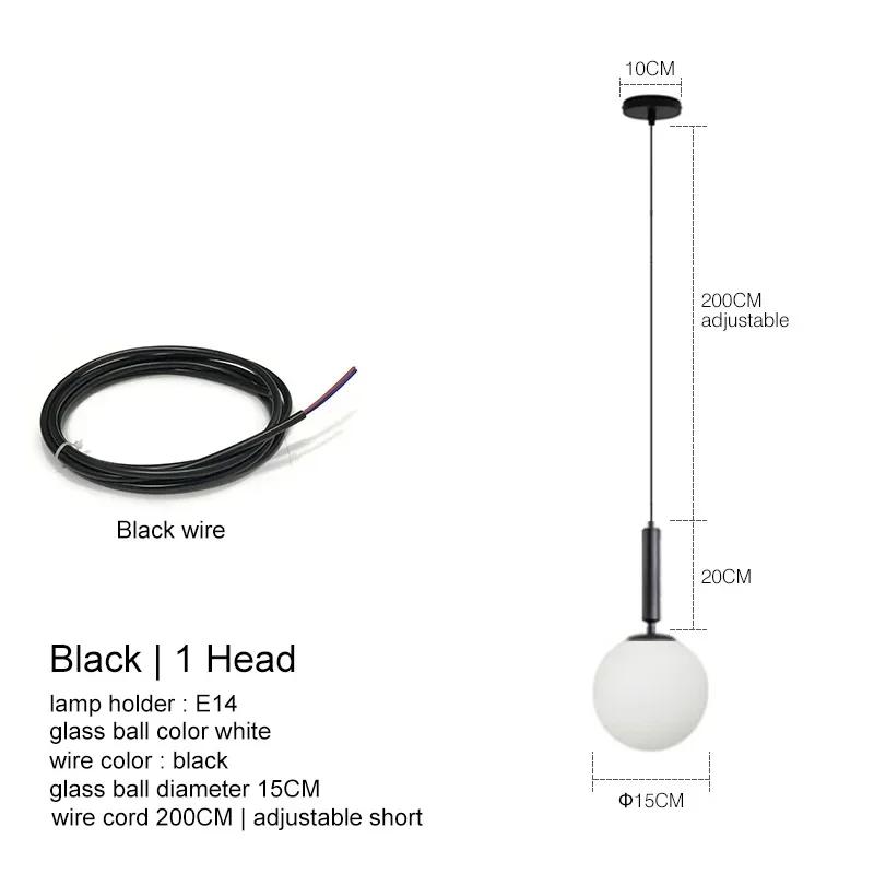 Melkekule Lysekrone Belysning Moderne LED Glass Pendellampe Messing Soverom Spisestue Trapper Tak Hengende Lampe Lysekroner Romdekor