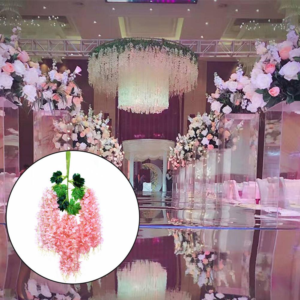 12 Stück Künstliche Blumen Falsche Falsche Blumen Glyzinien-Ranke Rattan Hängende Girlande Seidenblumen Heimdekoration Falsche Blumen