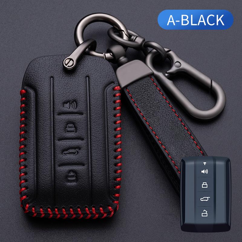 Oli Leather Car Key Case Cover Fob For  Tank 300 Tank 500 Protective Shell Ring Keychain Car Accessories Protector For Tank