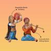 Resin Rajasthani Traditional Musical Couple Decorative Showpiece for Home Decor (Pack of 2, Multicolor)