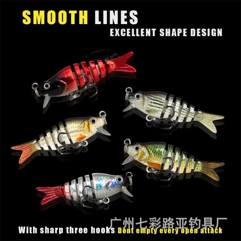 6-Pack Bionic Multi-Jointed Swimbaits Hard Lure Freshwater Saltwater Fishing Bass Pike