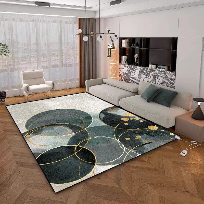 Modern Geometric Carpet for Living Room Large Area Decoration Home Rugs for Bedroom Soft Non-slip Golden Lounge Sofa Mat 200x300