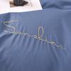 Solid Color Embroidery Simple Grinding Four-piece Set European Solid Color Embroidery Quilt Cover Bed Sheet Bedding