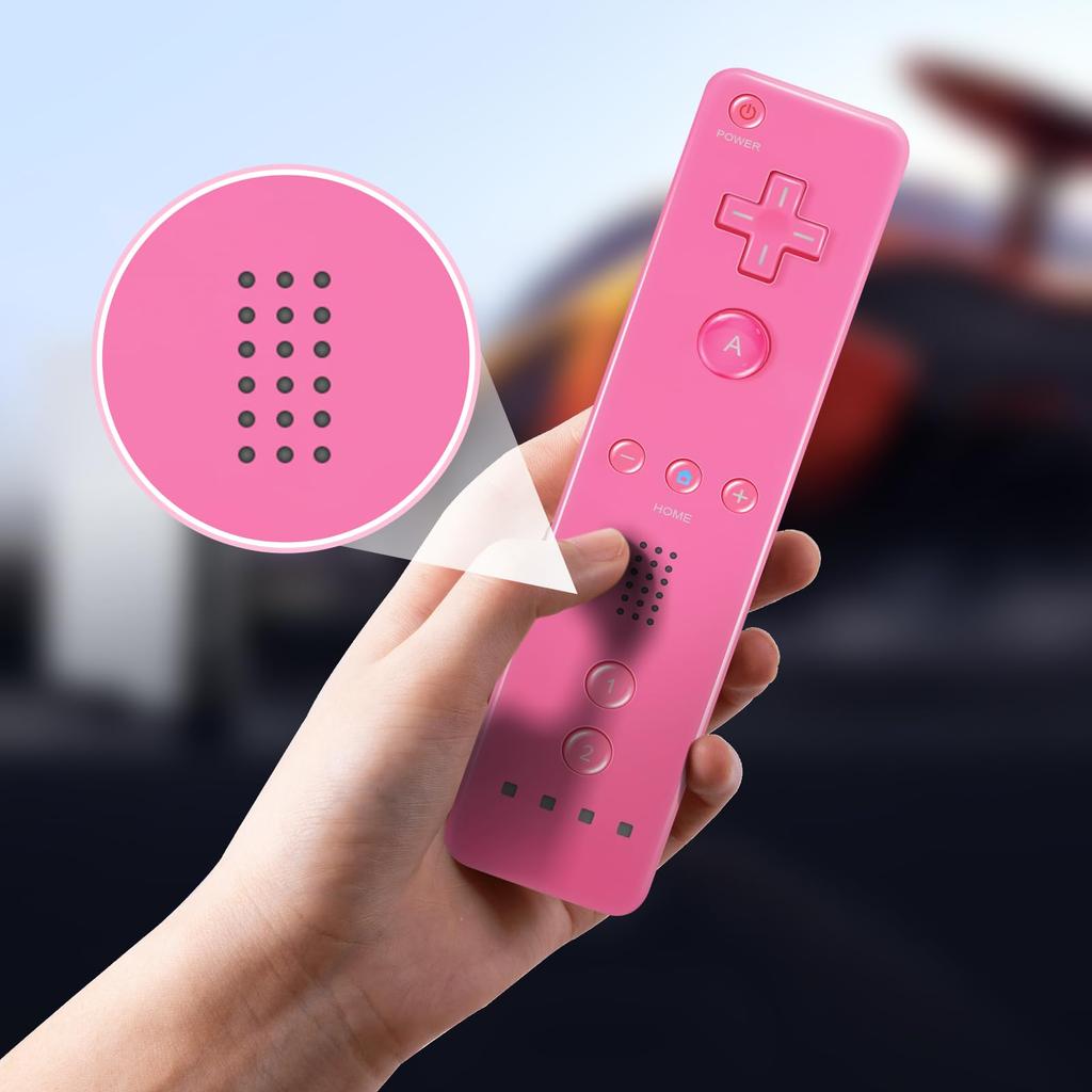 Wii Remote & Nunchuk Controller 2-Pack with Silicone Case & Wrist Strap - (Pink + Dark Blue)