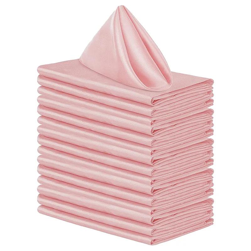 10pcs Satin Napkin 43cm*43cm Serving Table Decor Dinner Towel for Wedding Party Home Hotel Christmas Decor Table Napkins Green