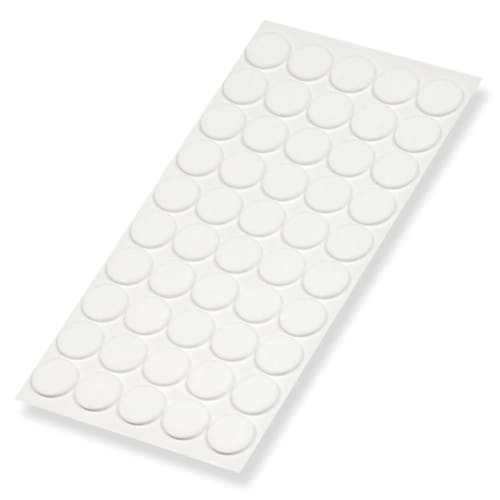 Yukasveil (50 Pieces, White, 18mm Diameter, 2.5mm Thickness) Felt Stickers for Furniture and Floor Protection, Prevents Scratches, Reduces Scratching,