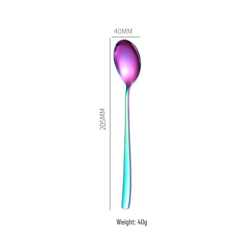 Korean Style Long Handle 304 Stainless Steel Ladle and Soup Spoon Set