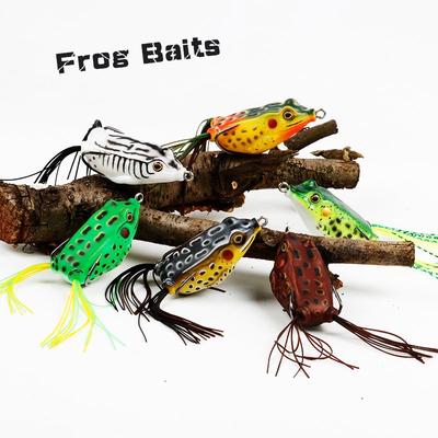 6 pçs sapo iscas de pesca em água superior iscas macias para peixes sneakhead pesca em água salgada de água doce