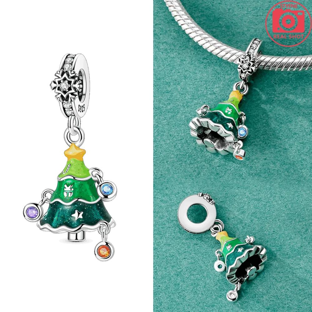 New Original Copper Red Christmas Shiny Christmas Tree Stocking Gift Bead Fit Bracelet Women Jewelry Diy Accessory Set