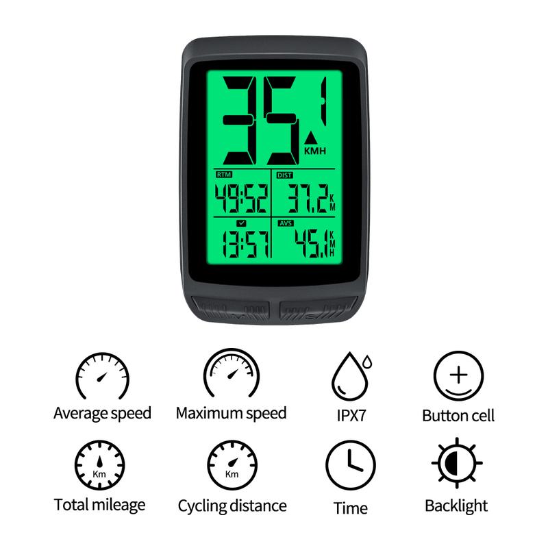 Ultra-Long Standby Replaceable Battery Wireless Bike Computer Speedometer Odometer Stopwatch With Auto Backlight Stand