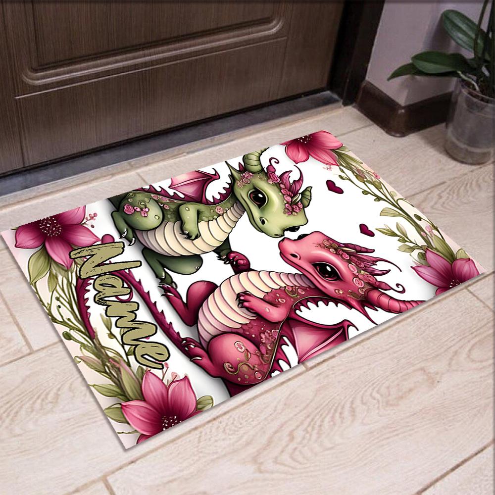 Custom Name Dragon Printed Carpet,Rug for Office Chair Living Room Bedroom Kitchen Room Decor Gifts.