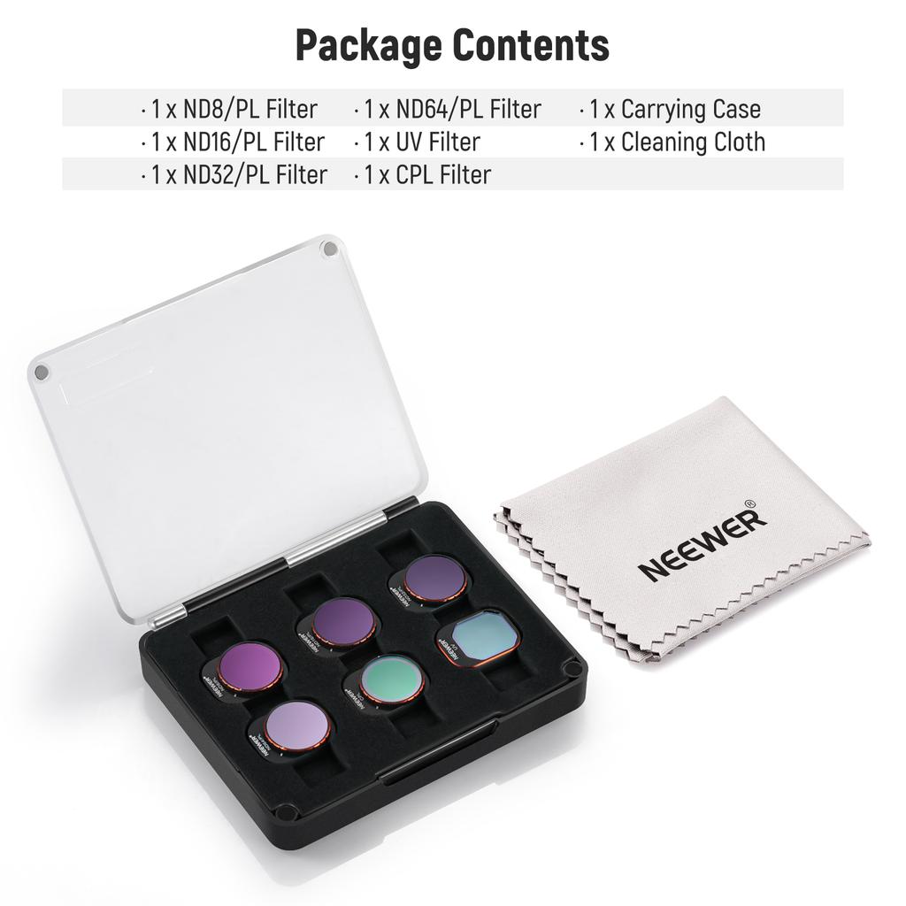 New NEEWER ND & CPL Filter Set For DJI Mini 4 Pro, 4 Pack/6 Pack/8 Pack Filters Polarizer Neutral Density Drone Lens Filters