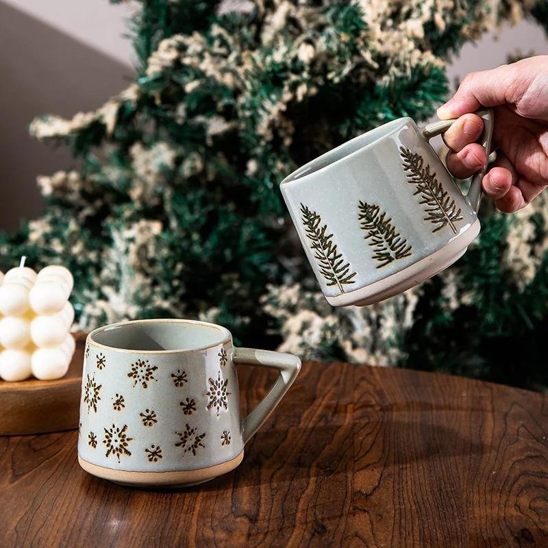 Hot 300ML Christmas Cup Original Coffee Cup Creative Ceramic Mug Office Home Party Breakfast Milk Cup New Year Christmas Gift