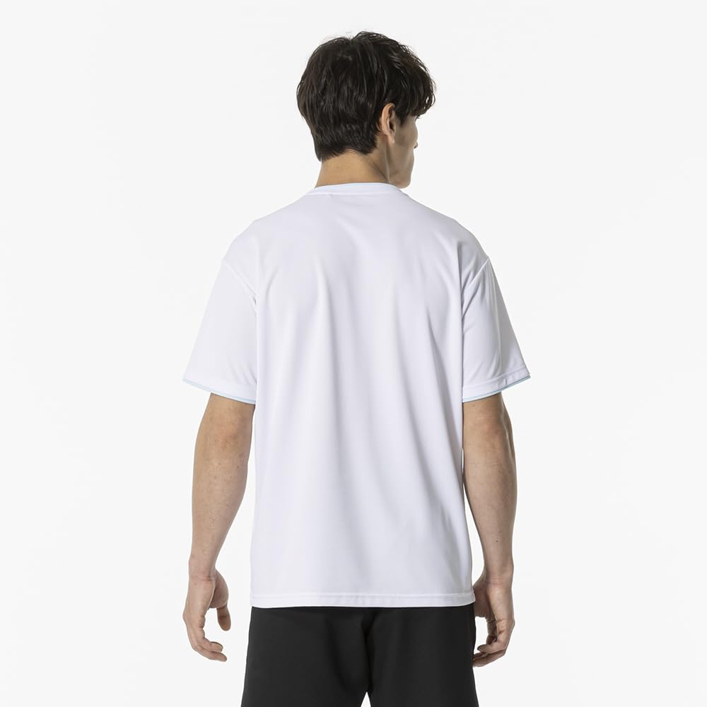 Mizuno Game Short Dynamotion Officially Approved by the Japan Badminton White Tennis/Badminton Shirt, Sleeve, Moisture-Wicking, Quick-Drying, Fit,