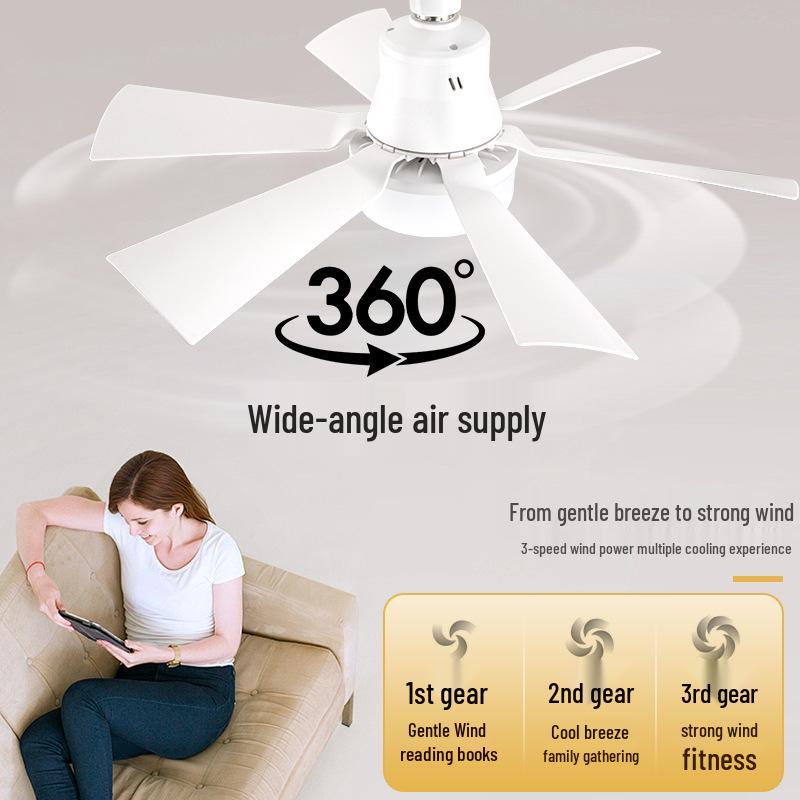 2024 E27 Ceiling Fan Light with Removable Blades for Bedroom and Living Room