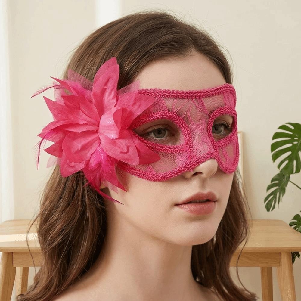 Multicolor Feather Mask Flower Masquerade Ball Mask Holiday Costume Accessories