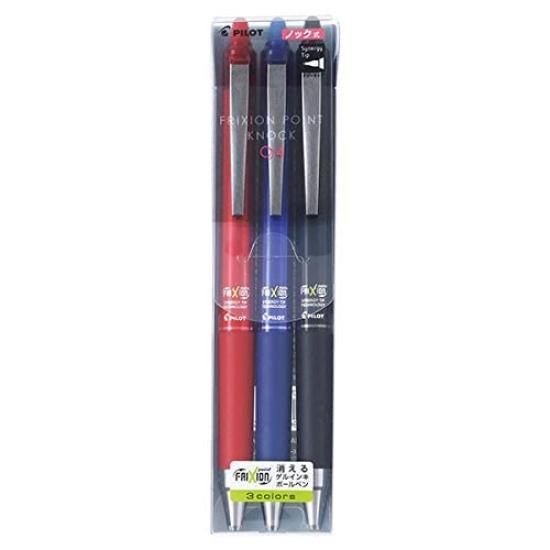 

Pilot Disappearing Ballpoint Pen Frixion Point Knock 3 Colors LFPK75S43C 0.4