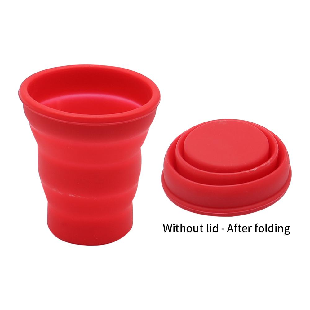 Hot Sale Portable Silicone Retractable Folding Cup With Lid Outdoor Telescopic Collapsible Drinking Cup Travel Camping Water Cup