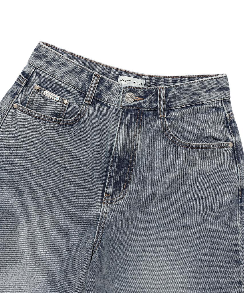 WACKY WILLY Women'S Applique Denim Bermuda Shorts Blue