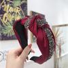 Neue Mode Strass Haarband Damen Einfarbig Breitseitiges Stirnband Mittelknoten Turban Mädchen Herbst Winter Haaraccessoires Kopfschmuck