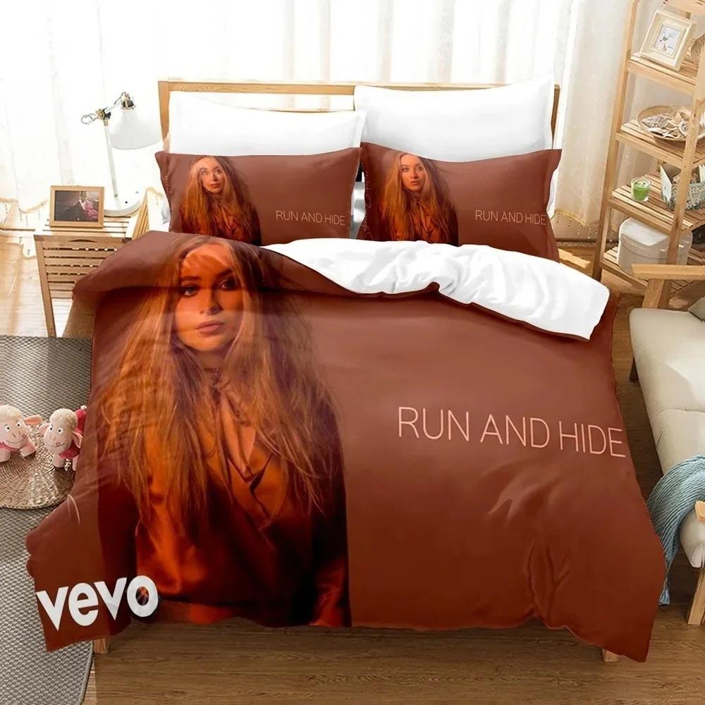 3D Print Sabrina Carpenter Bedding Set Duvet Cover Pillowcase Adult Boy Girl Bedroom Decoration Gift Single Double Size Gift