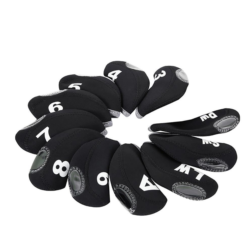 11Pcs Golf Club Covers RH For Callaway Iron Headcovers Black 3-LW Protector New