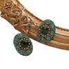 Vintage Emerald-set Diamond Oval Geometric-shaped Ear Stud - A Unique, Minimalist, Luxurious and Exquisite Fashion Accessory for Ears.