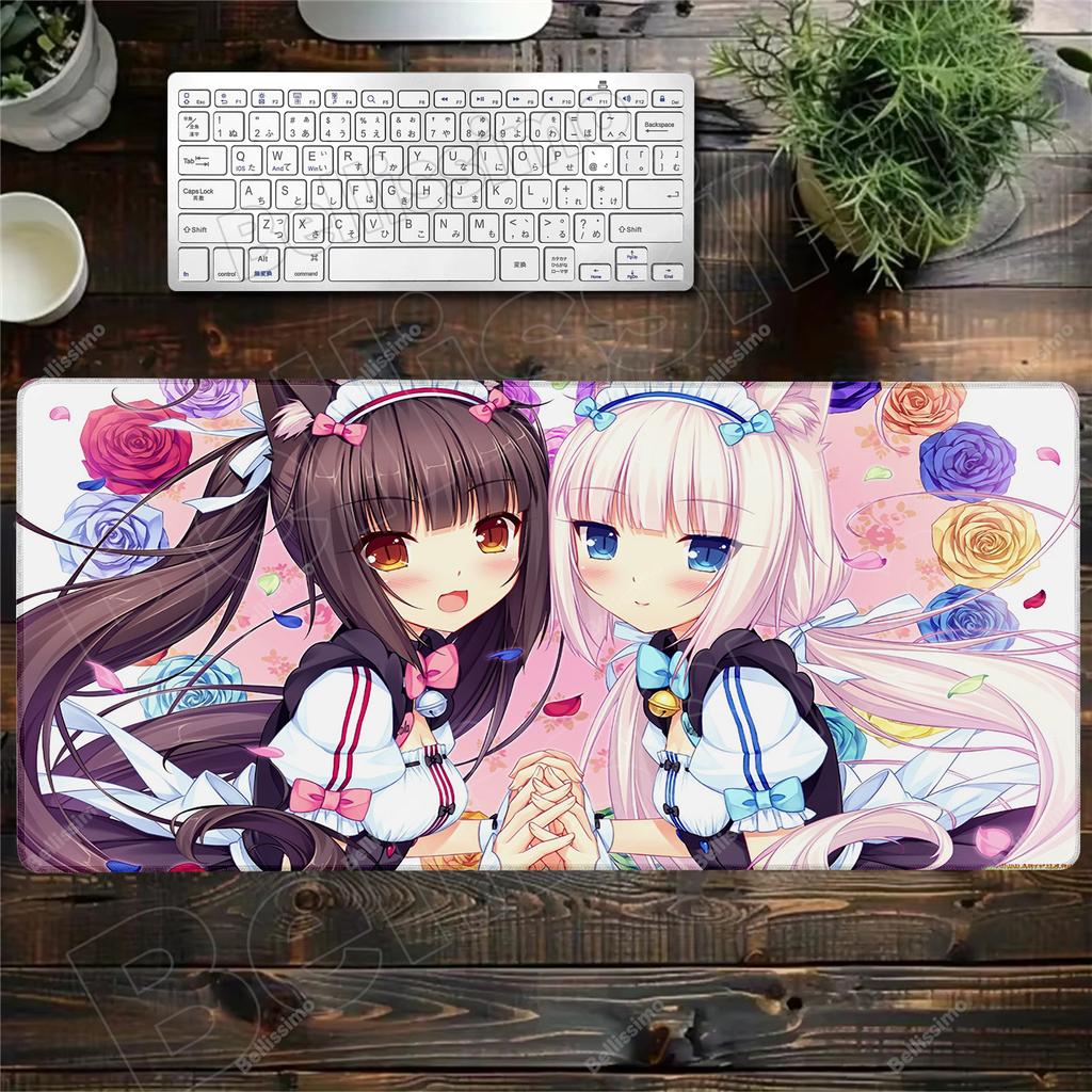 XXL Home HD Computer Desk Mats Mouse Pad Nekopara Mousepad Carpet Gamer Office Laptop Soft Mouse Mat Desktop Mouse Mats 90x40cm