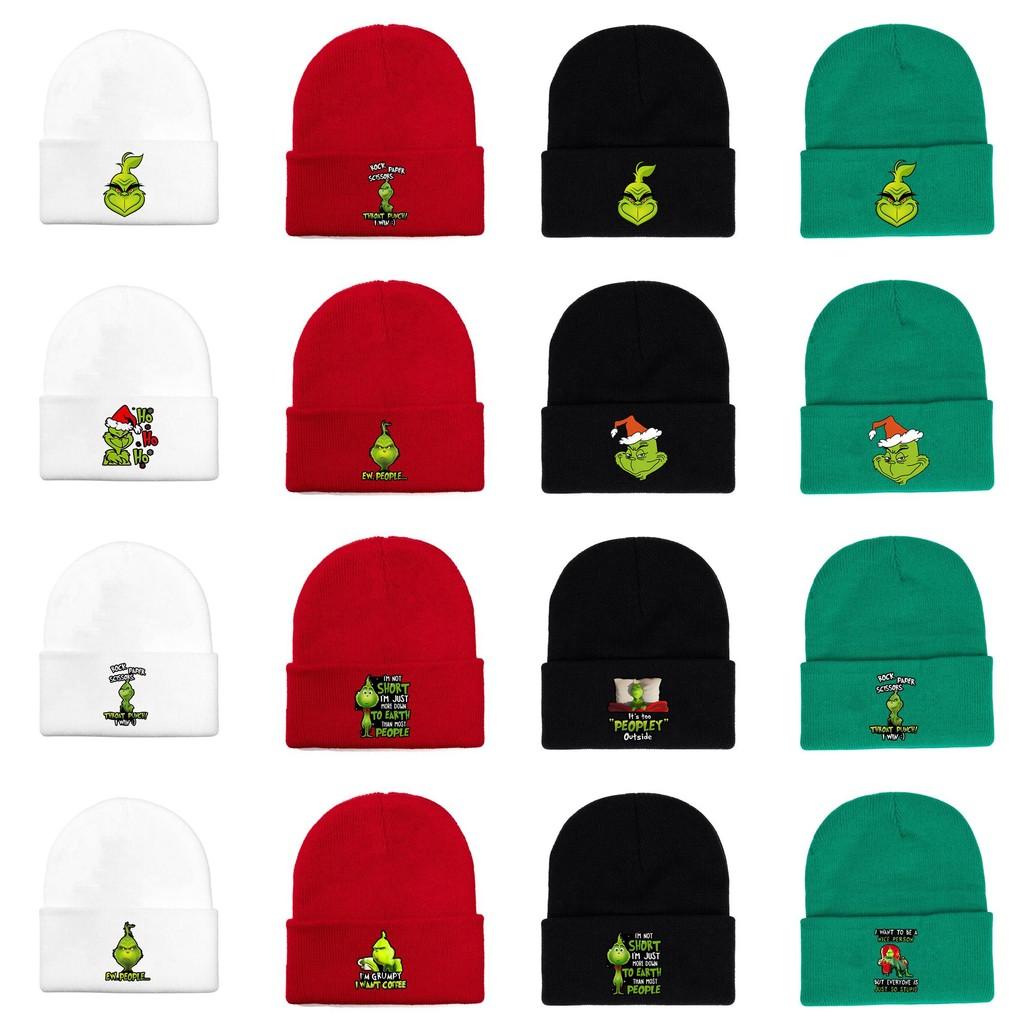 The Grinch Print Knit Hat With Earmuff Protection For Winter Warmth And Unisex Use