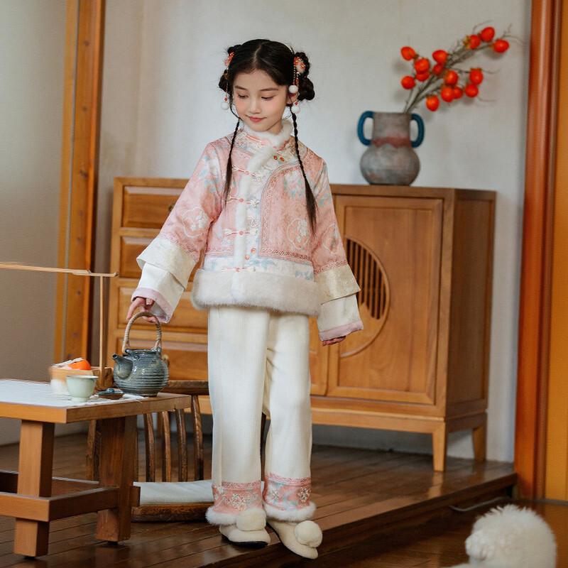 Huatiancai "Shishi Ruyi" Girls' Hanfu Tang Suit Set