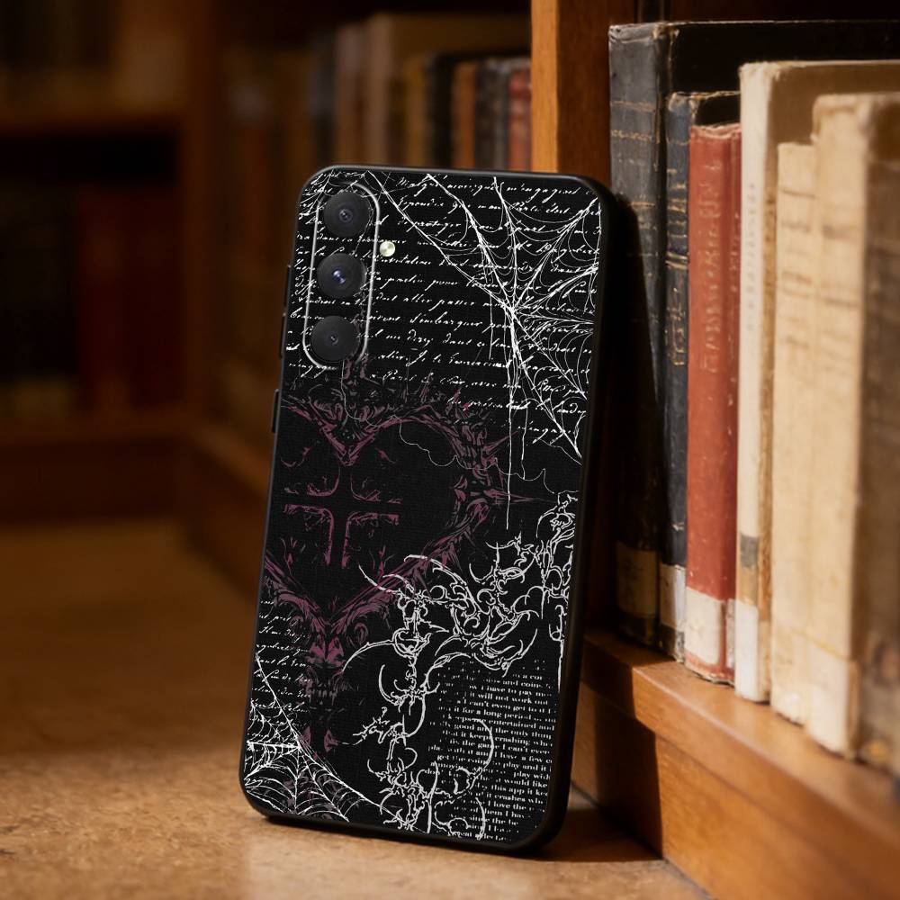 Gothic Coquette Cyber Sigilism Phone Case For Samsung S26,S25,S24,S23,S22,S21,Ultra,Plus,FE Black Soft Cover