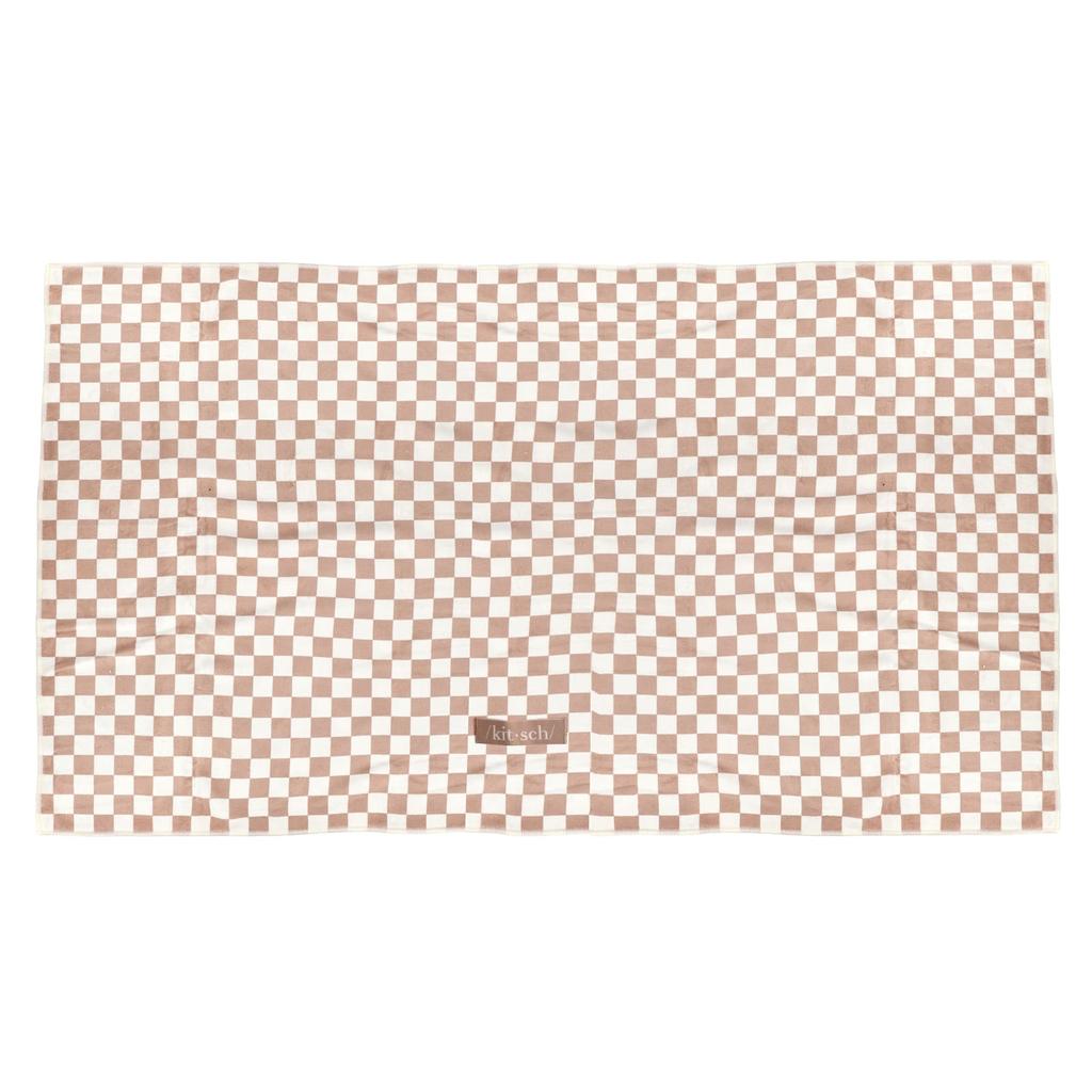 Kitsch Quick-drying Hair Towel Wrap, Extra Large, Terracotta Checker, 1 Piece