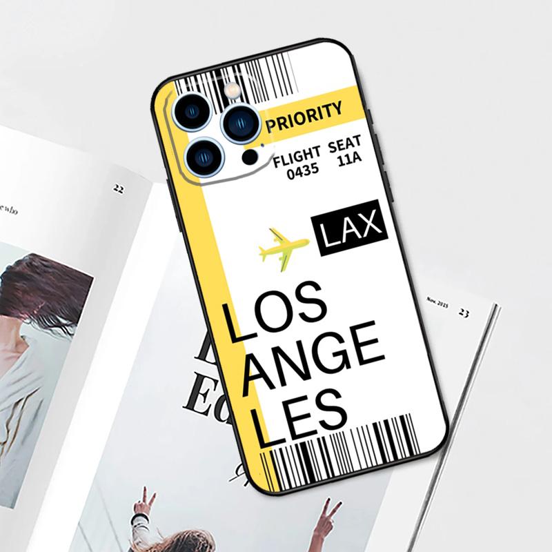 London Toronto Boarding Pass Case For iPhone 17 Pro Max 14 13 12 11 15 16 Pro Max mini 15 Plus 16e 17 Air Phone Cover