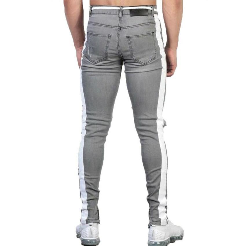 Buy Mens Striped Ripped Jeans Skinny 