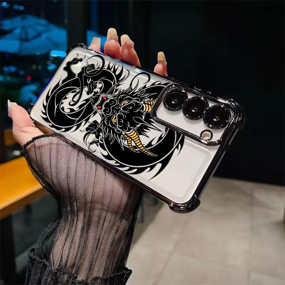 Fashion Dragon Tattoo Art Funda For Samsung S26Ultra Phone Case For Galaxy S25 FE S26 S24 S23 S22 S21 Ultra S20 Plus Clear Cover